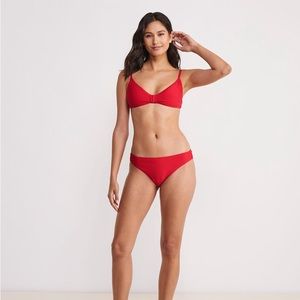 Red seersucker vineyard vines bikini S top + XS bottom